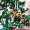 Decoratieve objecten Figurines Simulatie Dierdecoratie Hanger Lion Giraffe Rhino Luipaard Olifant Ornament Gift Kerstdecor