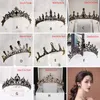 Hårklipp Barrettes barock retro svart lyx brud kristall tiaras kronor prinsessan drottning pageant prom rhinestone slöja tiara bröllop acc