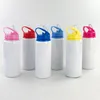 600 ml waterfles met stro Diy Aangepaste kleurrijke print logo Foto voor reissport eenvoudig Take Portable