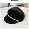 Visors Real Natural Cap Fashion i ciepły kapelusz dla kobiet Wysokiej jakości splicing z okapami blokującymi śnieżne wizjerze
