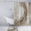 Ensemble de rideau de douche en marbre blanc avec tapis antidérapant, tapis de bain, rideaux de salle de bain modernes, couverture d'abattant de toilette, décoration de la maison 2205053900422