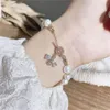 Elegant Barock Natural Pearl String Armband för kvinna Luxury Zircon Bee Pendant Armband Fashion Girl's Sweet Jewelry GC1157