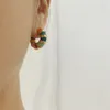 Summer Niche Retro Fashionable Stud Colorful Enamel Drop Glaze Circle Earrings Women's Simple Fashion All-Match Jewelry Gift