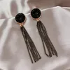 Clip-on & Screw Back Trendy Vintage Long Chain Tassel Clip Earrings Gold Maxi Hanging Ear Clips For Women Without Piercing Party Jewelry