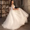 Plus Size Tassel Cap Sleeves Wedding Dresses Sheer Neck princess beach Bridal Gown Lace Appliques A Line Vestido De Novia