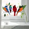 Decorative Objects & Figurines 1set Pendant Stained Bird Glass Acrylic Wall Hanging Colorful Decoration Room Accessories Home Door CraftsDec