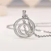 Pendant Necklaces Huitan 2022 Round Necklace For Women Brilliant Crystal CZ Stone Fashion Versatile Wedding Eternity Jewelry Whole183i