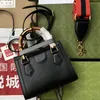 Realfine Bags 5A 702732 20cmダイアナスモールトートブラックレザーハンドバッグショルダーダストバッグ ボックスの女性向け