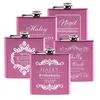 Personlig 6oz höft rostfritt stål gravavkolv Bridemaids Gift White Box Packing Wedding Faver anpassad 220707