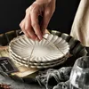 MUZITY Ceramic Dessert Plate Flower Shape Porcelain Cake or Snack Dishes 220307