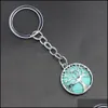 Key Rings Fashion Tree Of Life Natural Stone Pendant Keychain Quartz Stones Pink Crystal Keychains Accessories Drop Deliv Dhseller2010 Dhr9A