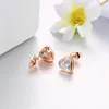 Stud Love Heart Piercing Earrings For Women Dazzling Cute Crystal Diamond Ear Accessories Fashion Jewelry Gifts E262Stud Kirs22