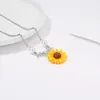 Colar de gargantilha de girassol da moda para mulheres fofas de pérola de flores de flor de vidra