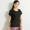 LU- TX07 Nouveau T-shirt de sport pour femme été slim col rond à manches courtes yoga à séchage rapide mesh respirant haut de course veuillez vérifier le tableau des tailles pour acheter