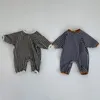 Mode Baby Mädchen Plaid Strampler Nette geboren Langarm Overall Infant Baumwolle Kleidung Kinder Jungen Casual 220426