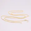 Chaînes Véritable pur 18K chaîne en or jaune 1.5mm lien réglable collier pour femmes cadeau chanceux 3.5-3.7g/45cmchaînes