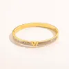 New Fashionable Bracelets Women Bangle Luxury Designer Letter Bracelet Crystal 18K Gold Plated Stainless steel Wedding Lovers Gift Jewelry ZG1184