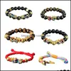 Beaded Strands Bracelets Jewelry Gold Color Temperature Change Lucky Buddhism Troops Bangles Brave Pixiu Braided Energy Ro D7T8 Drop Deli