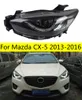 Phare de voiture pour Mazda CX-5 CX5 20 13-20 16, phares LED DRL, feux de circulation, faisceau bi-xénon, antibrouillard, yeux d'ange