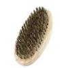 Boar Bristle Hair Beard Brush Hard Round Wood Handle Anti-static Boar Comb Hairdressing Tool For Men Beard Trim Customizable sxaug16