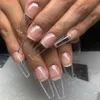 Système d'extension d'ongles Gel X, couverture complète sculptée, cercueil Stiletto transparent, faux ongles, 240 pièces/sac331J9445686