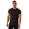 Camiseta ajustada ao corpo confeccionada em algodão, poliéster, braço justo, preta, 100% algodão, masculina, esportiva, casual, camiseta tingida lisa, malha