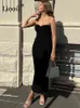 Sexy Criss-Cruz Ruched Knit Slit Longo Wrap Dress Mulheres Streetwear Branco Off Off Strapless Party Bodycon Maxi Vestidos Y220401