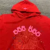 Puff Print SP5der 555555 Angel Hoodie Men Femmes Femmes Red Spider Web Sweatshirts Pullover