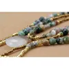 Nouveau Onyx indien naturel avec perles de rocaille pendentif larme 3 couches collier bohême perlé colliers de déclaration livraison directe