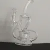 9 Zoll klare Shisha-Glasbongs Recycler-Wasserpfeifenbong Glasbongs Wasserflaschen Dab Rig Wasserpfeife 14-mm-Schüssel