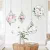 Fresh Flowers Hanging Basket Wall Stickers Living Room Bedroom Sofa Background Decoration Wallpaper Beautify Sticker Home Decor 220727