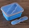 150 pçs / lote portátil silicone dobrável caixa de bento colapsible recipiente de almoço para crianças SN6469