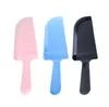 Wegwerp plastic cake tools snijder verjaardagsdessert bruiloft mes frosted zwart roze transparante bulk onafhankelijke verpakking RRA12658