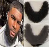 4 mm Afro Beard Full Lace Unit 100 Remplacement de cheveux humains vierges brésiliens 4 mm Afrokinky Curl Moustache masculine pour hommes noirs Livraison express rapide