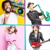 Other Event Party Supplies 13 Pieceslot Inflatable Rock Star Toy Set 1 Radio 4 Guitar 6 Microphones Saxophone Keyboard Piano Prop3739811