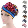 Beanies Beanie/Skull Caps Vrouwen India Moslim Elastische Turban Print Lange Tail Hat Head Scarf Wrap 2022 Ladies Haaraccessoires Cap voor verlies