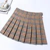 Zomer y2k plaid geplooid vrouwen rok zwart hoge taille korte veiligheid voering Koreaanse mode school uniform A-lijn meisje mini rokken 220401