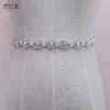 Shinny Silber Kristalle Strass Hochzeit Schärpen Diamant Braut Kleid Gürtel Bräute Zubehör CL0428