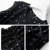 Kvinnors tvådelade byxor Matchande kostym Polka Dot Chiffon-byxor Tvådelar stor storlek 2022 Summer Korean Fashion Retro Casual Top Wide Leg