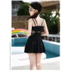 2022 big girls princess hollow out One-Pieces bathing suits fashion kids Spaghetti Strap swimsuit big children sleeveless ruffle Swimwear S2068