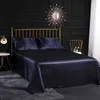 4pcs Bedding Set Luxury Queen King Tamanho preto Categor de cetim Rosa Pounhas de cama de cama de cama e têxtil planos para casa