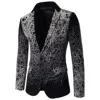 Spring Boutique Men Suit Fashion White Flower Embroidered Designers One Button Casual Blazer A1-8-D060