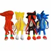 3D Sonic Model Pluszowe torby z zabawkami Figurka Krótkie pluszowe torby szkolne Go Zakupy Deco Backpack Children Man Kobiet zabawki na zewnątrz