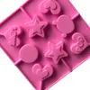 Moldes de cozimento Amor cinco pointed estrela Silicone Lollipop moldes de silicone Bolo molde sem vara rrb14635