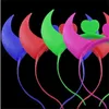 100st LED-lampa Blinkande Devil Horns Headband Glödande Devil Horns LED Costume Headband Halloween Night Light 5567 Q2