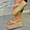 Moda estate donna piattaforma scarpe infradito tacchi alti pantofole pompe pu sandali zoccoli 36 43 casual per donna 220611