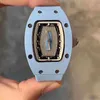 시계 손목 시계 디자이너 럭셔리 기계식 시계 Richa Milles Wristwatch Business Leisure RM07-01 완전 자동 기계식 블루 세람
