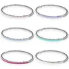 Original Multicolor Radiant Hearts With Cubic Zirconia Bangle Fit Fashion 925 Sterling Silver Bracelet Bead Charm Diy Jewelry 22051703410
