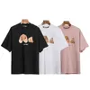 Angel T-shirts Palm Trendy Decapitated Teddy Bear Print T-shirt Loose Men's and Women's Wear Letter Short Sleeve