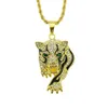 Anhänger-Halsketten Herren-Halskette, lang, klassisch, Tiger, einzigartiges Design, modisch, vergoldet, Chrom, Silber, Falke, goldener Leopard, SilvPendant